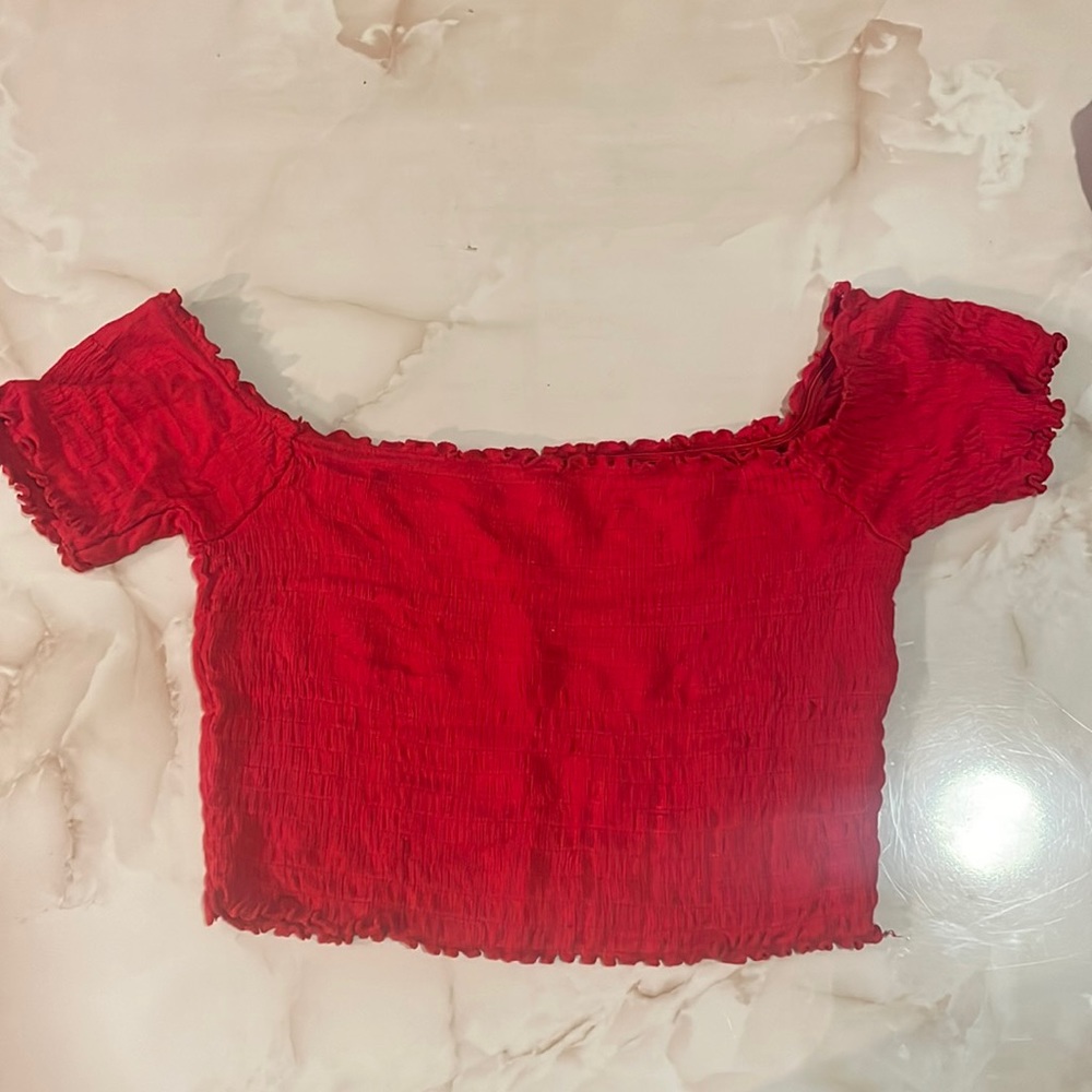 Red crop top